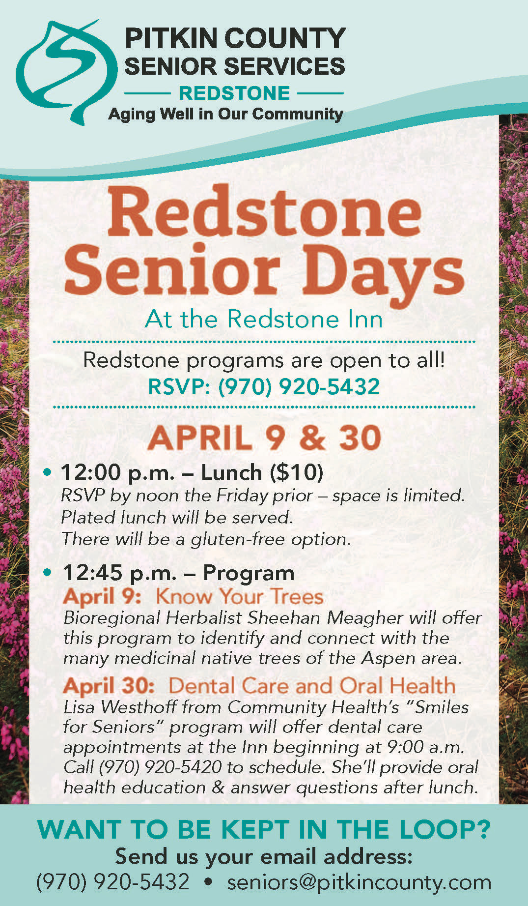 Redstone Senior Days for February 2024