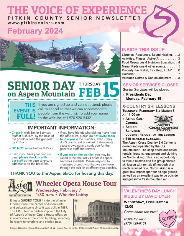 Front page of the February newsletter