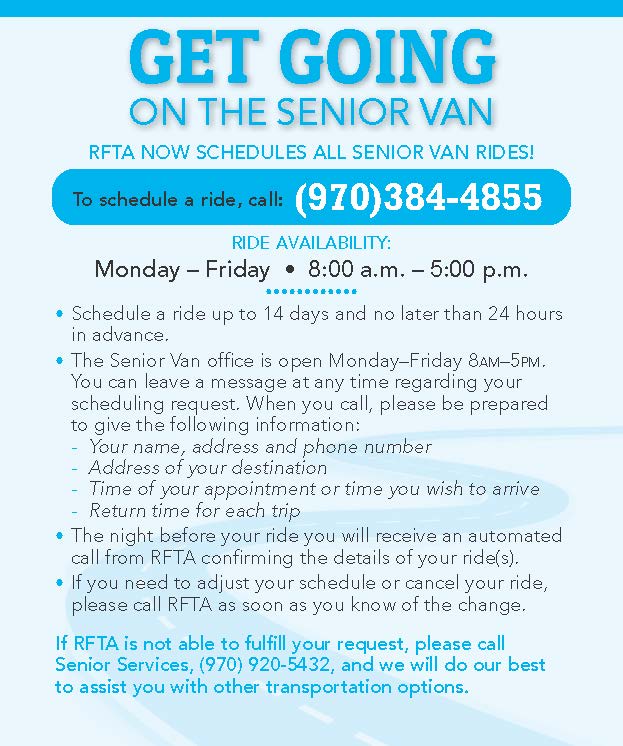 information about the senior van